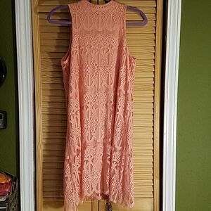 Love Fire Juniors M Lace Shift Dress pastel pink